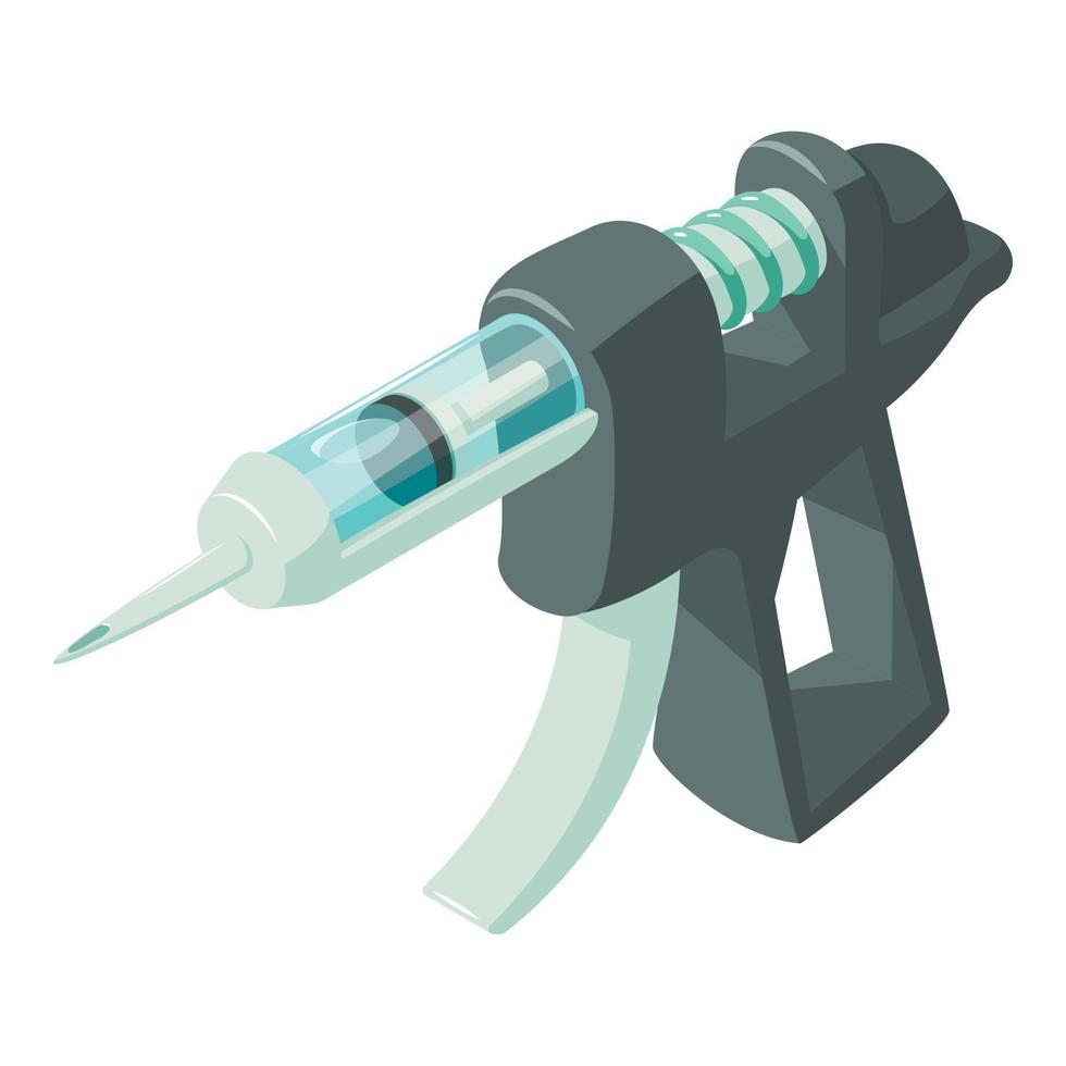 Plastic syringe icon, isometric style vector