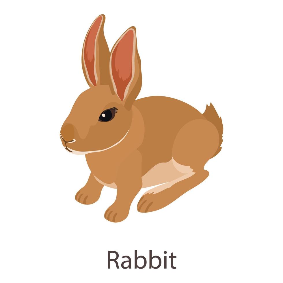 Rabbit icon, isometric style vector