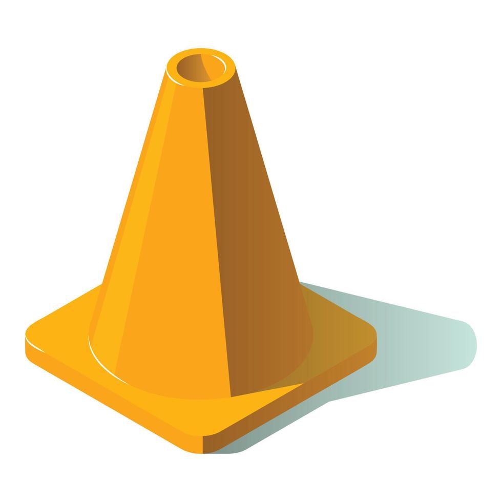 Traffic cone icon, isometric style vector