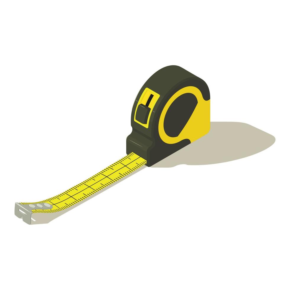 Measure tape icon, isometric style vector