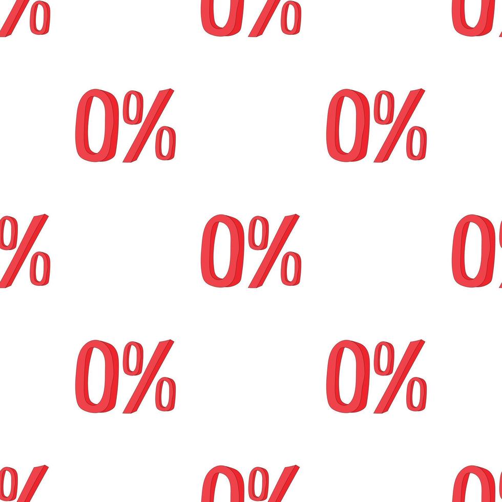 Red zero percent sign pattern seamless vector