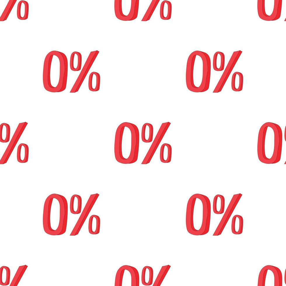 Red zero percent sign pattern seamless vector