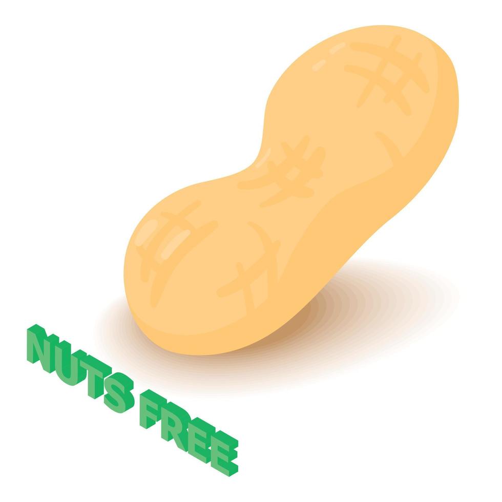 Nuts allergen free icon, isometric style vector