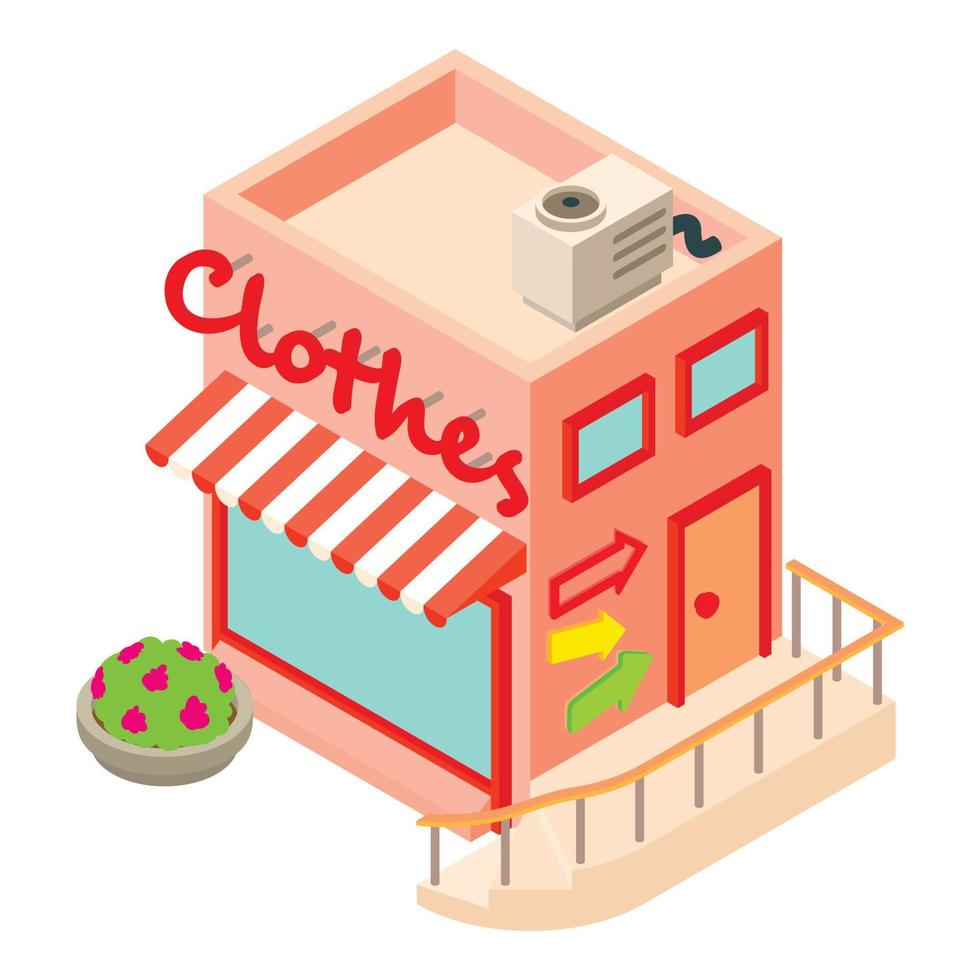 Clothes shop icon, isometric style vector