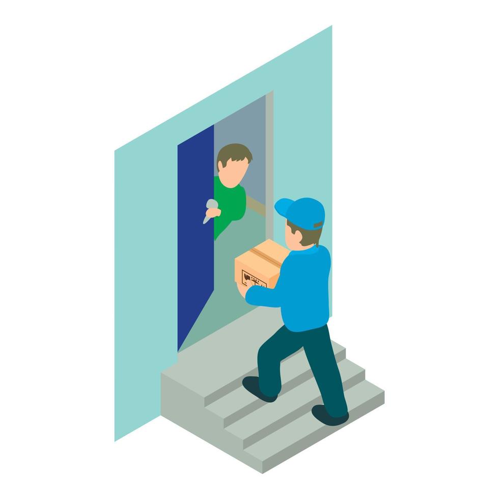 Home delivery icon, isometric style vector