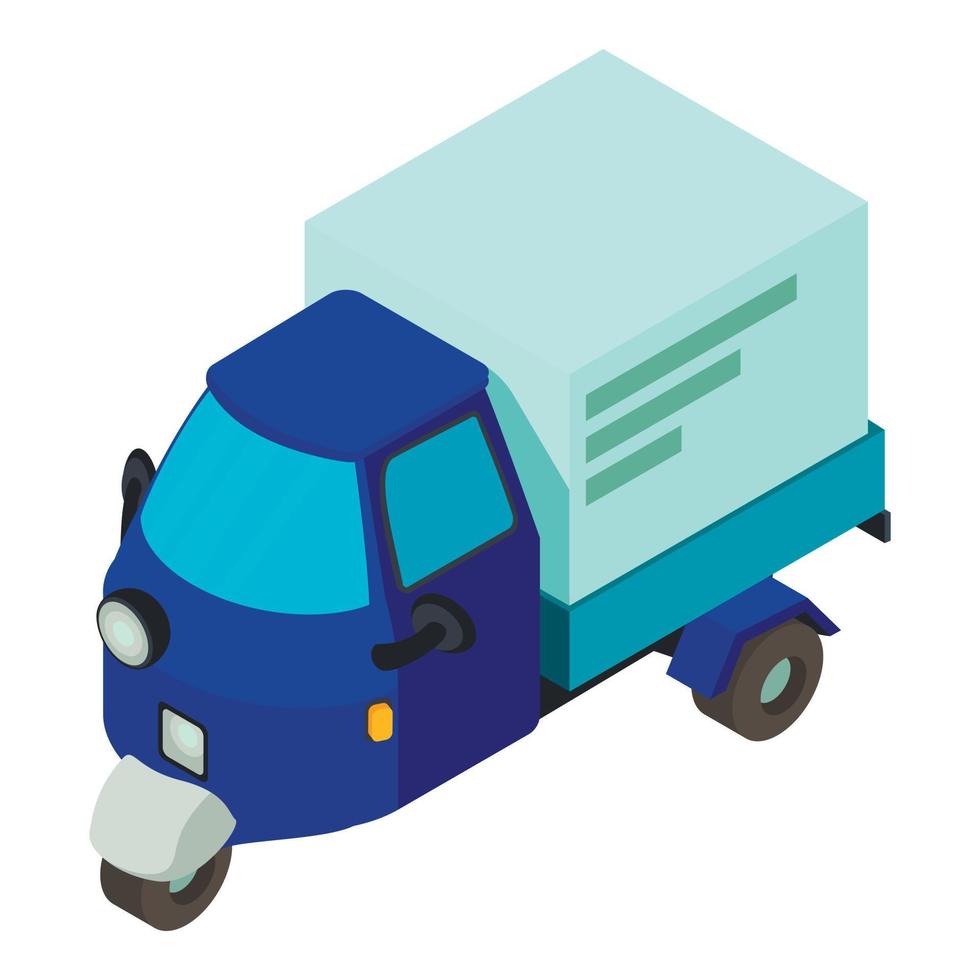 Delivery car icon, isometric style vector