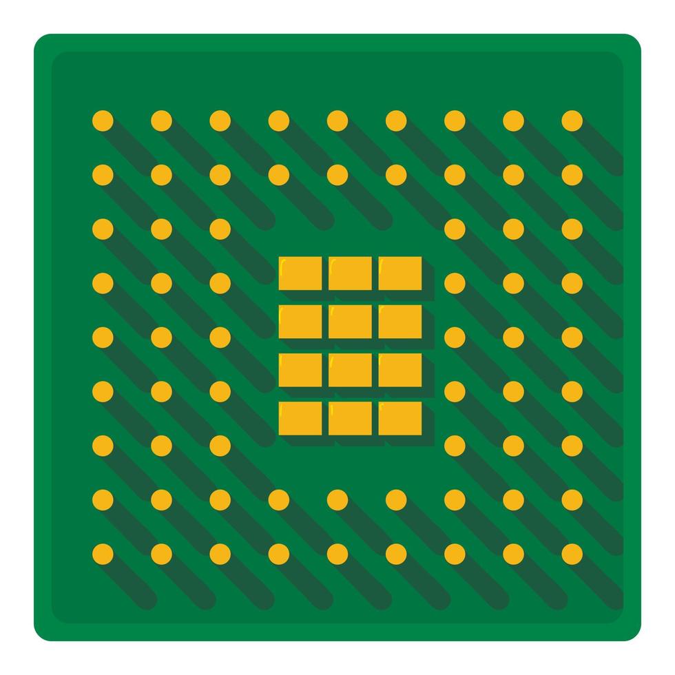 Processor icon, cartoon style vector