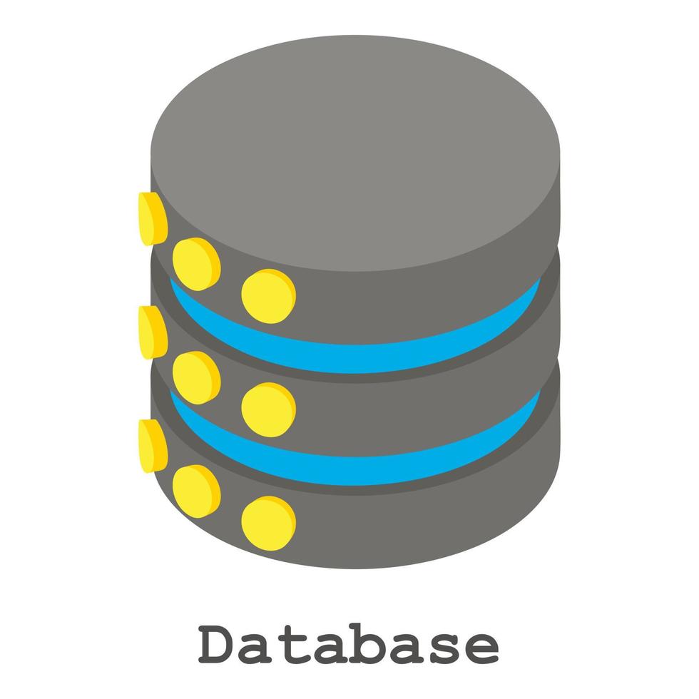 Database icon, isometric style vector