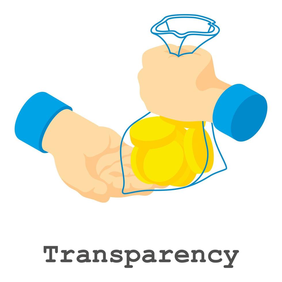 Transparency icon, isometric style vector
