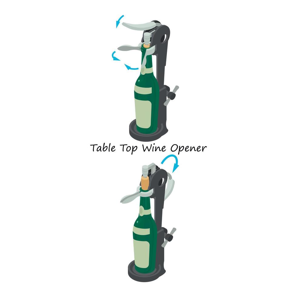 Wine opener icon, isometric style vector
