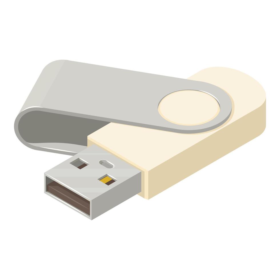 Big flash drive icon, isometric style vector