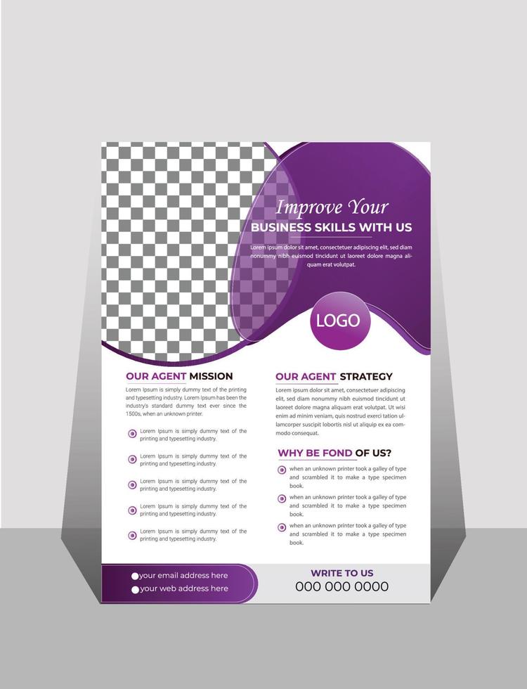 Simple business flyer design template vector