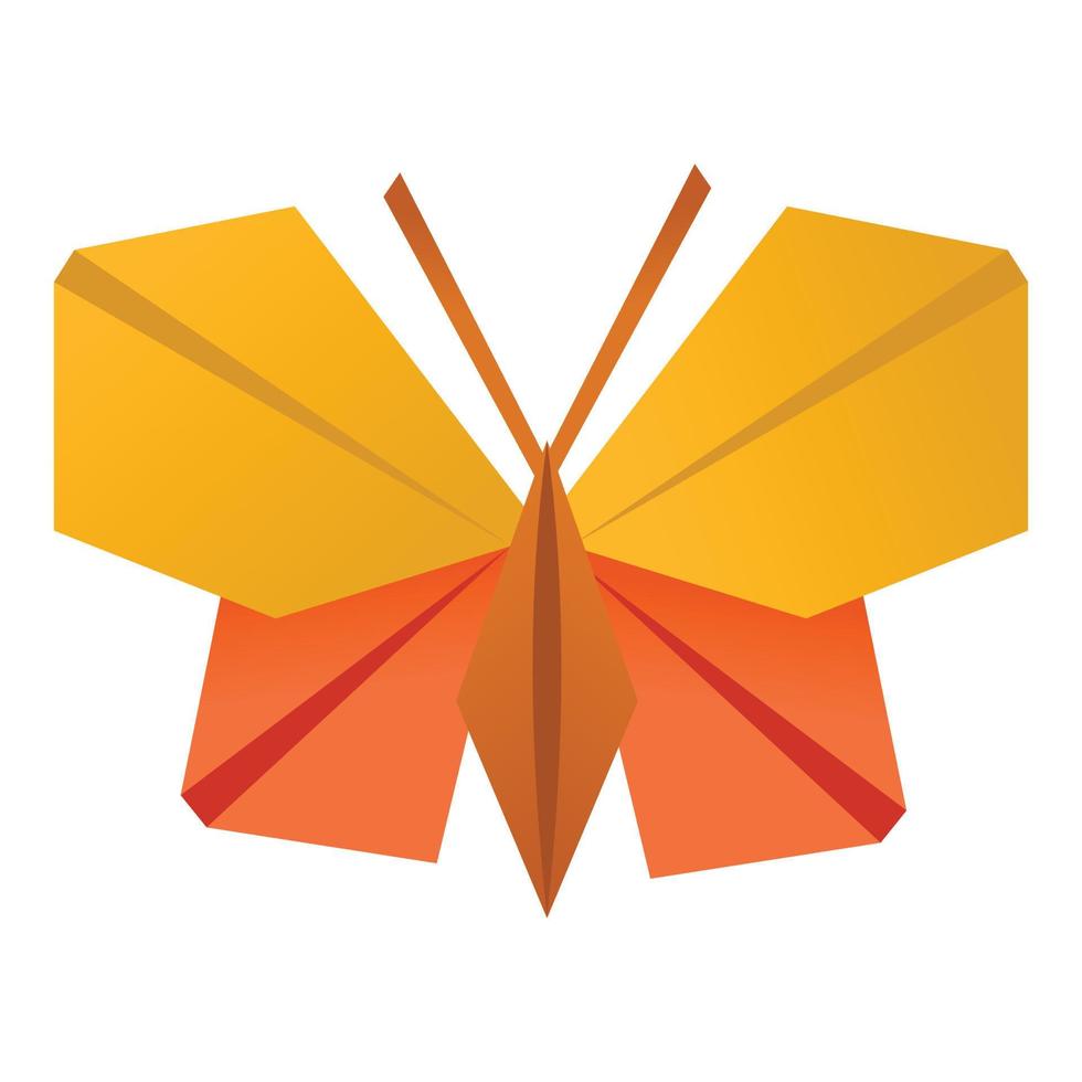 Origami butterfly icon, cartoon style vector