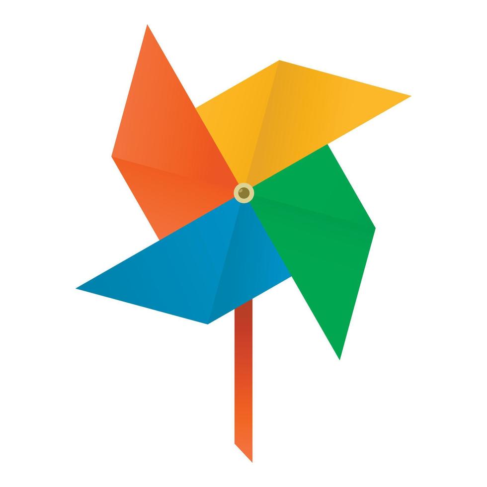 icono de molino de origami, estilo de dibujos animados vector