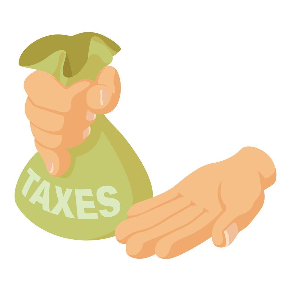 Hand of tax icon, isometric style vector