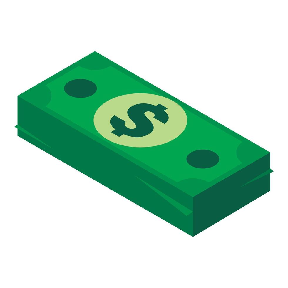 Money pack icon, isometric style vector