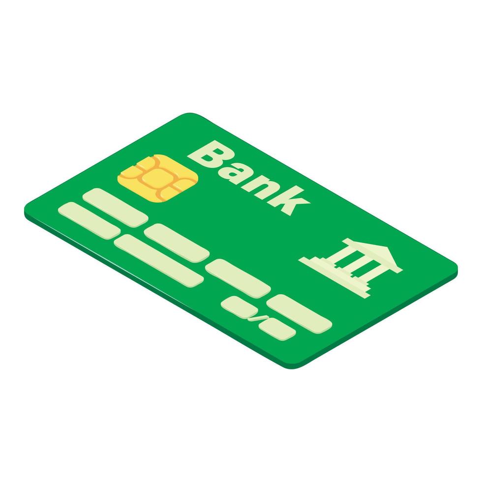 Credit card icon, isometric style vector