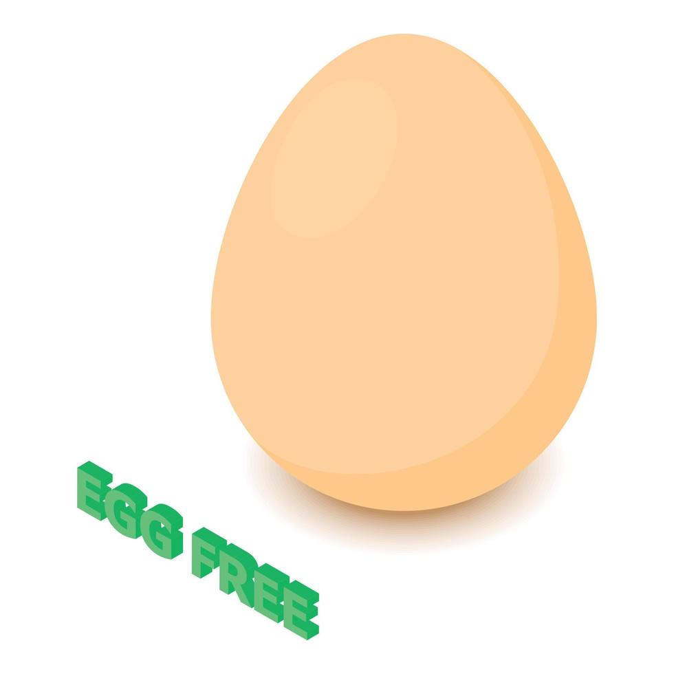 Egg allergen free icon, isometric style vector