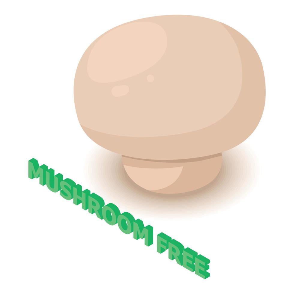 Mushroom allergen free icon, isometric style vector