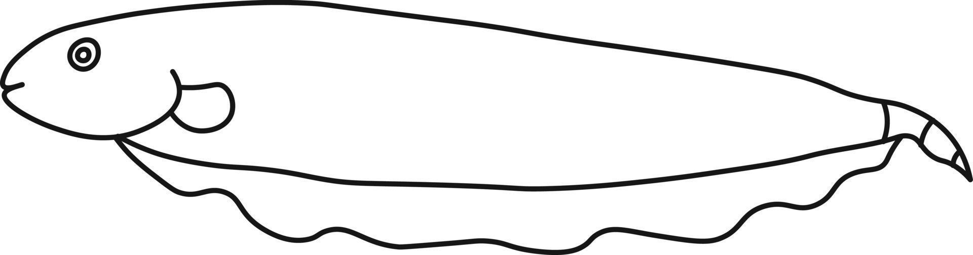 fish icon. aquatic animals with various fins, scales, tail and gills swimming in the water. concept hand drawing vector