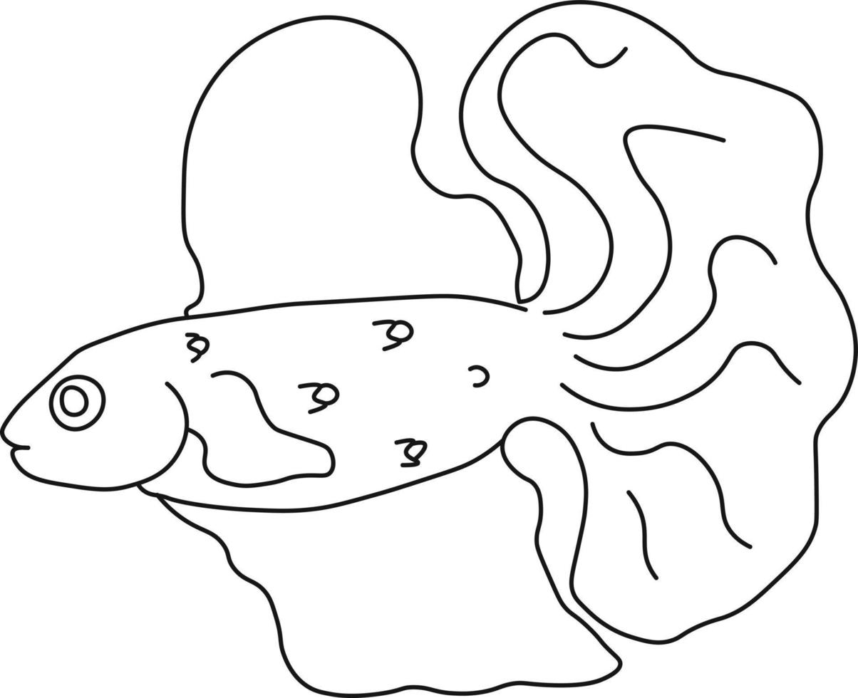 fish icon. aquatic animals with various fins, scales, tail and gills swimming in the water. concept hand drawing vector