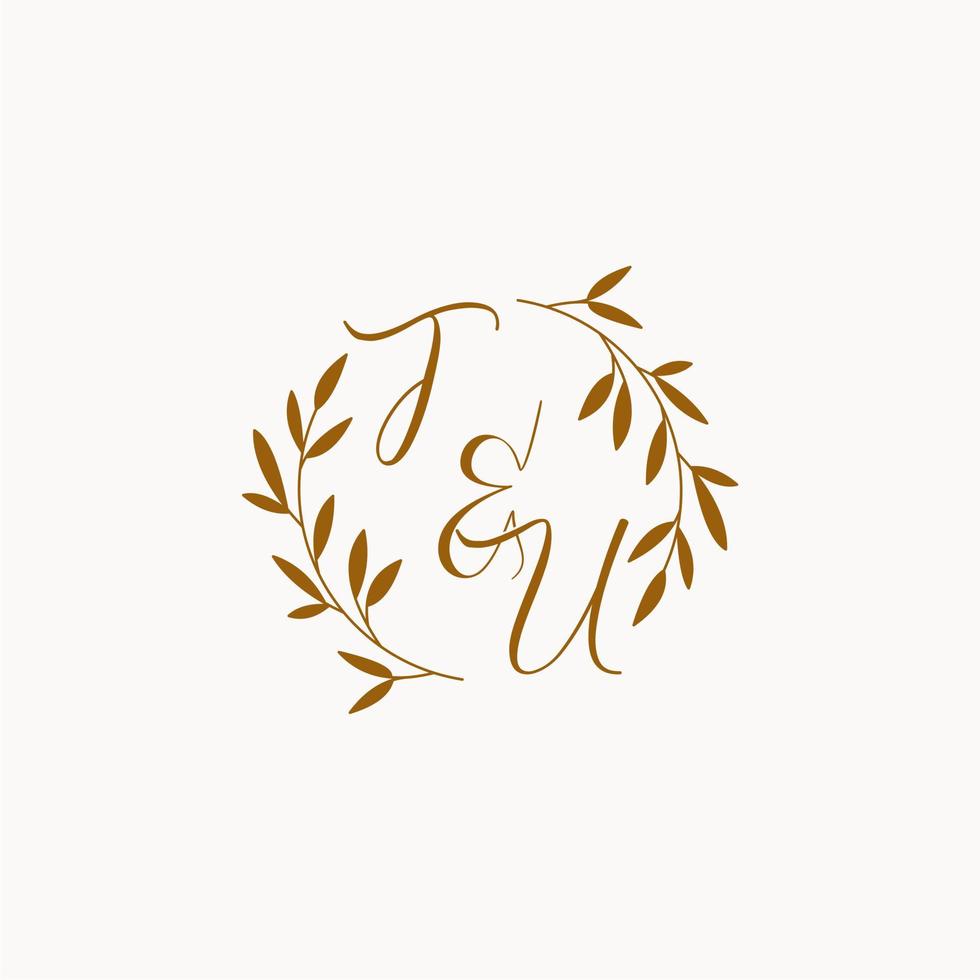 TU initial wedding monogram logo vector