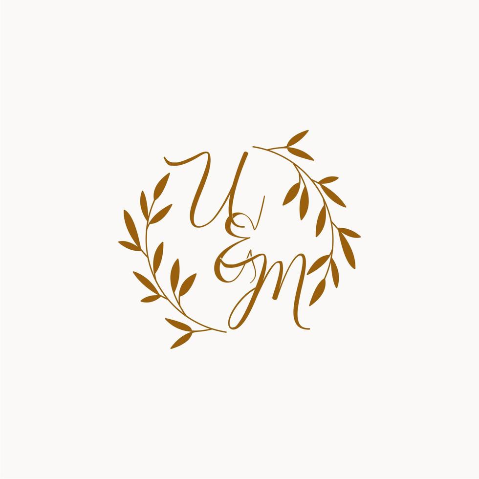 UM initial wedding monogram logo vector