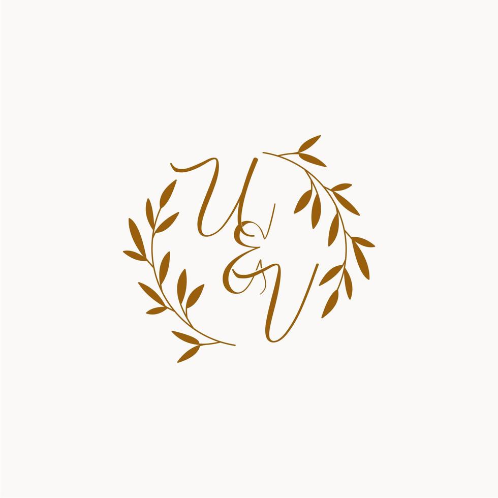 UV initial wedding monogram logo vector