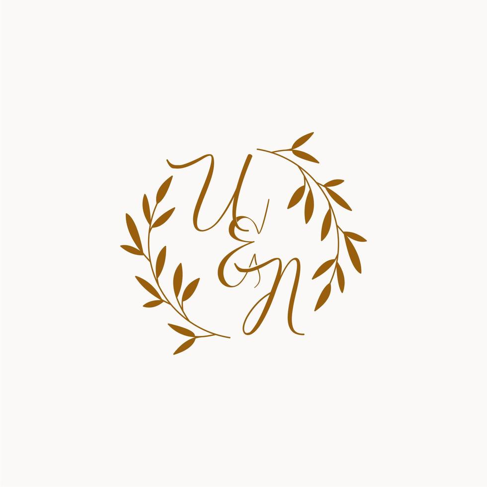 UN initial wedding monogram logo vector