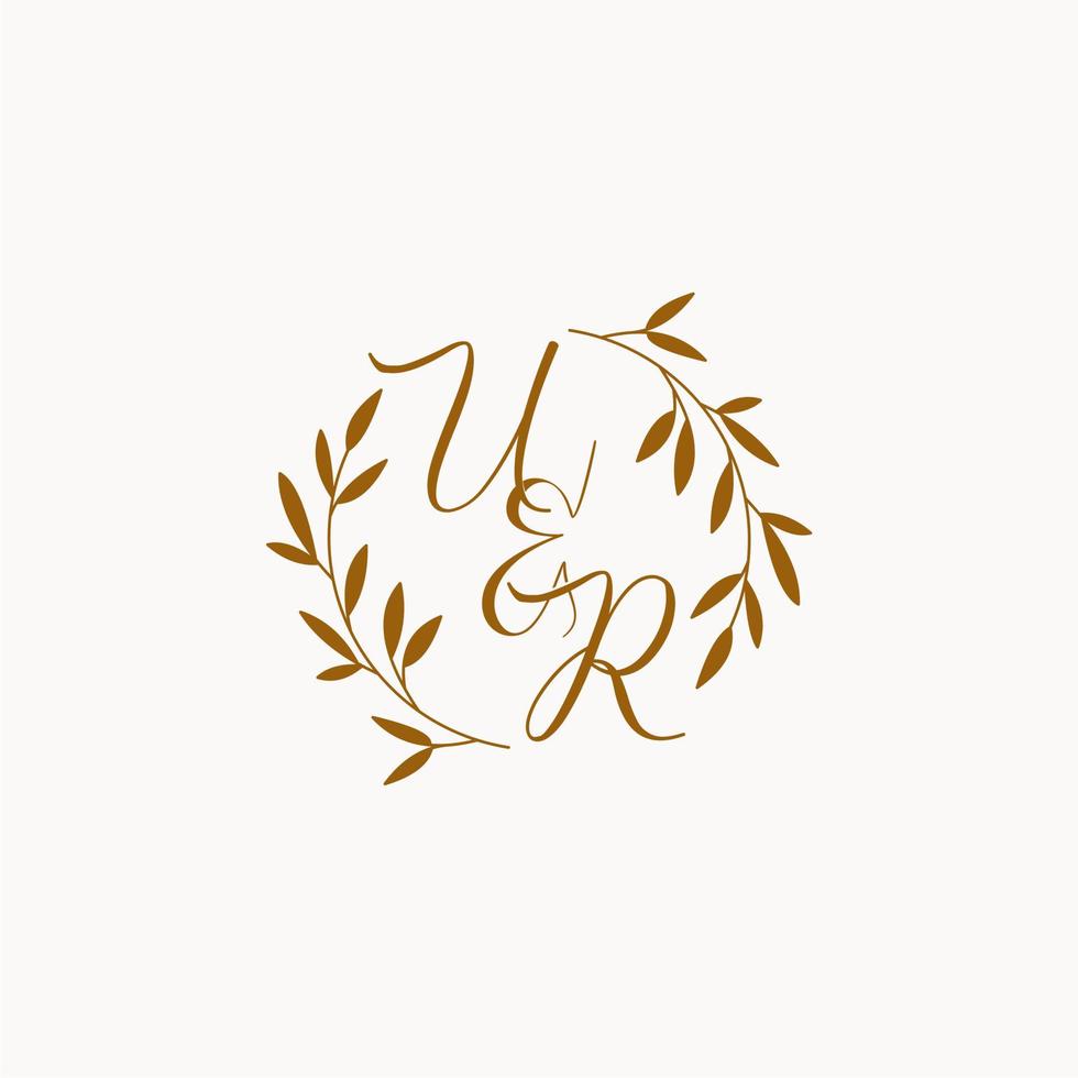 su logotipo de monograma de boda inicial vector