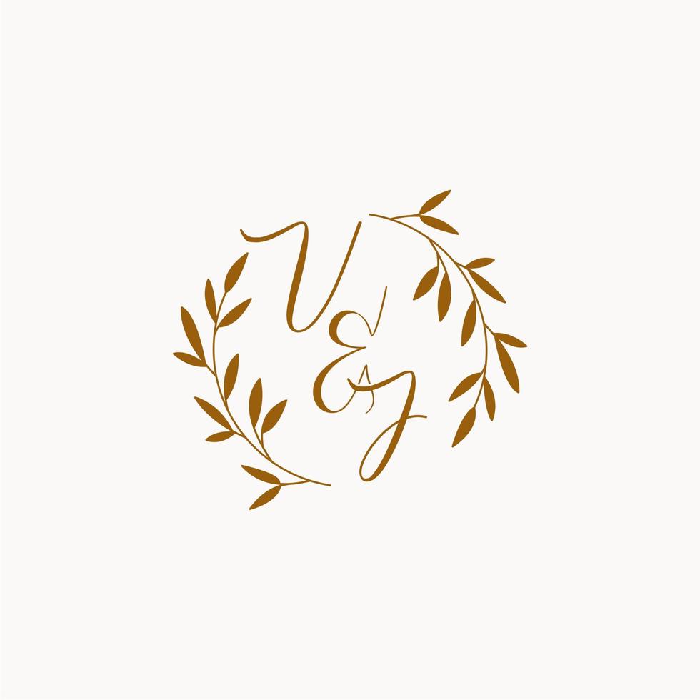 VJ initial wedding monogram logo vector