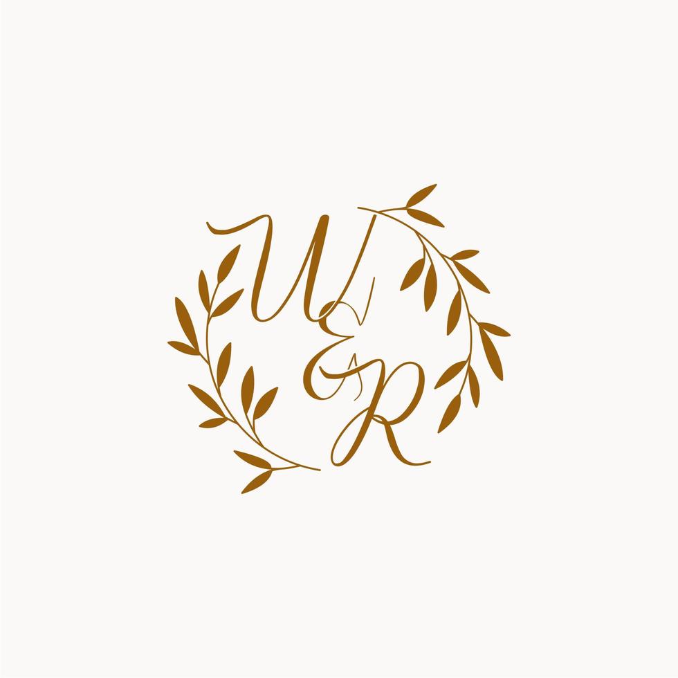 WR initial wedding monogram logo vector