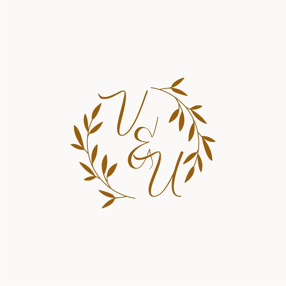 VU initial wedding monogram logo vector