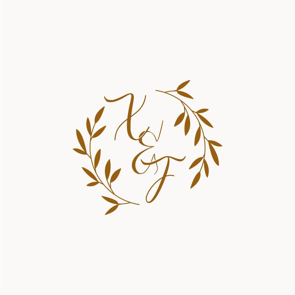 XF initial wedding monogram logo vector