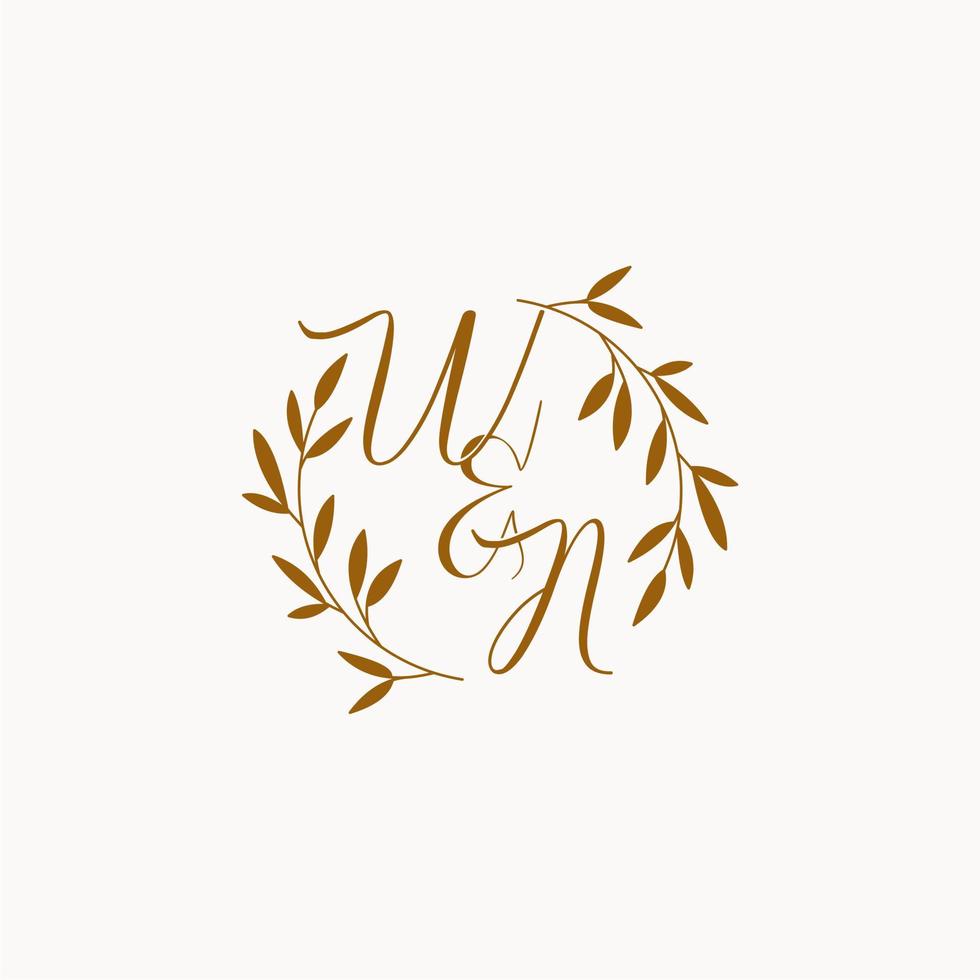 WN initial wedding monogram logo vector