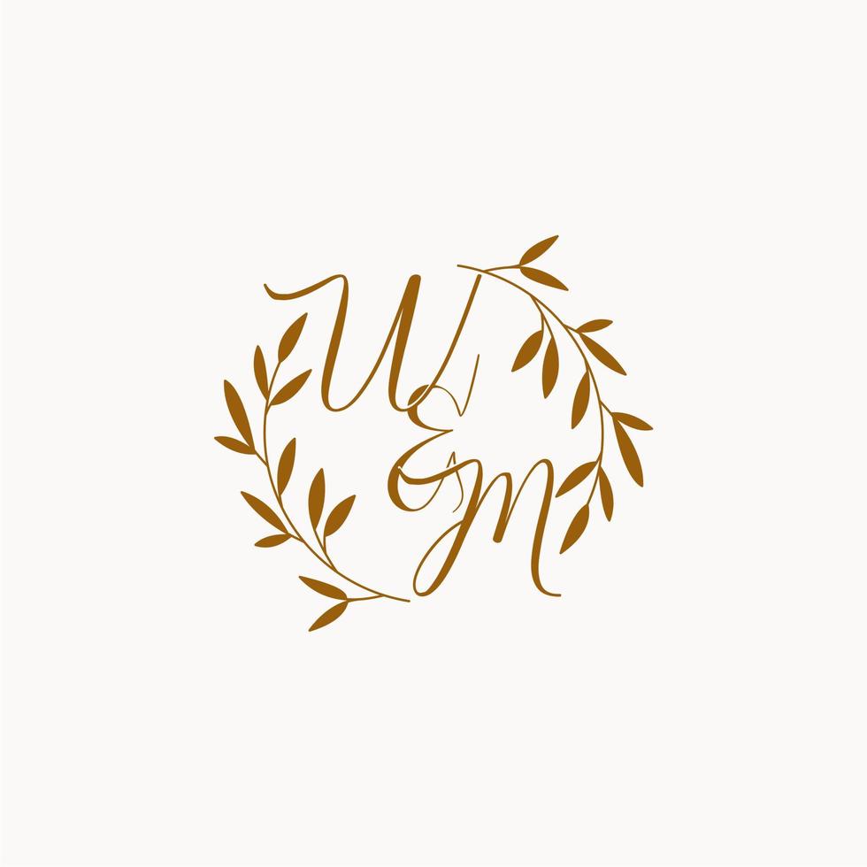 WM initial wedding monogram logo vector