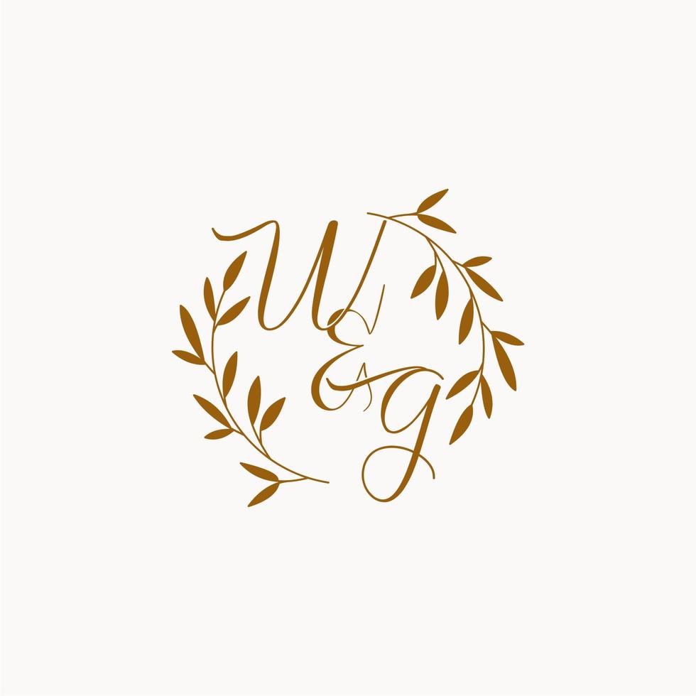 WG initial wedding monogram logo vector