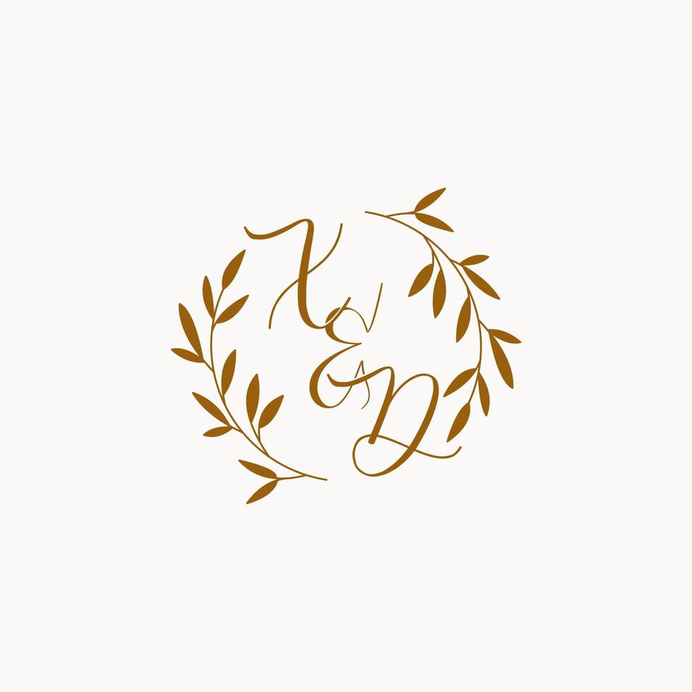 XD initial wedding monogram logo vector