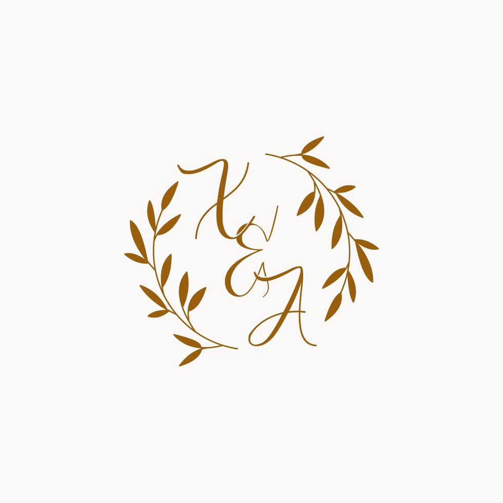 XA initial wedding monogram logo vector