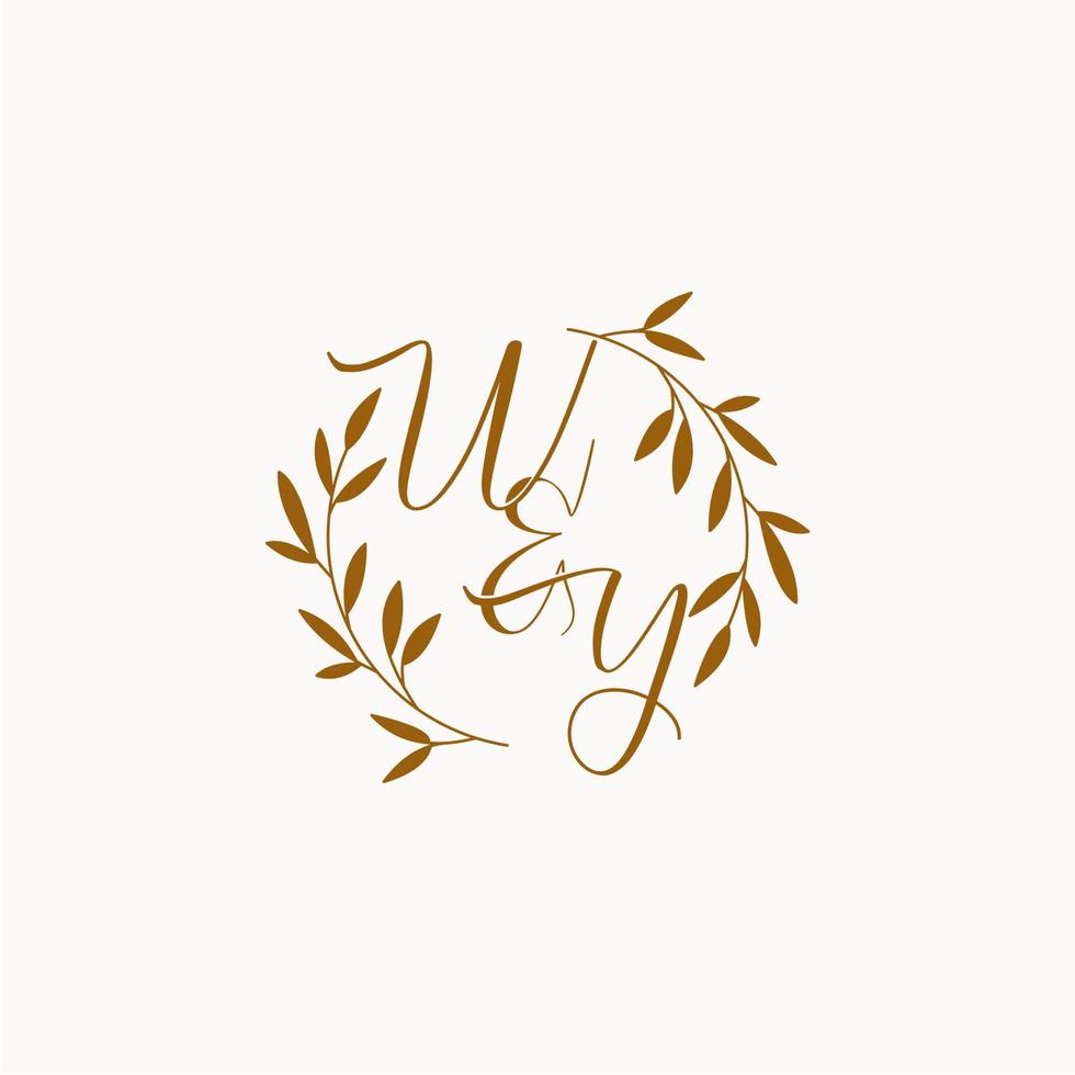 WY initial wedding monogram logo vector