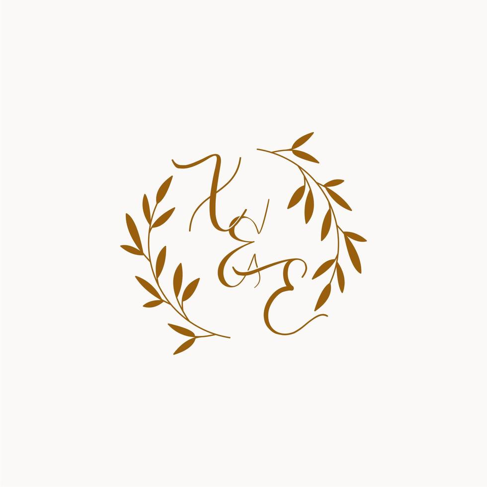 XE initial wedding monogram logo vector