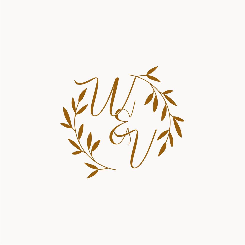 WV initial wedding monogram logo vector