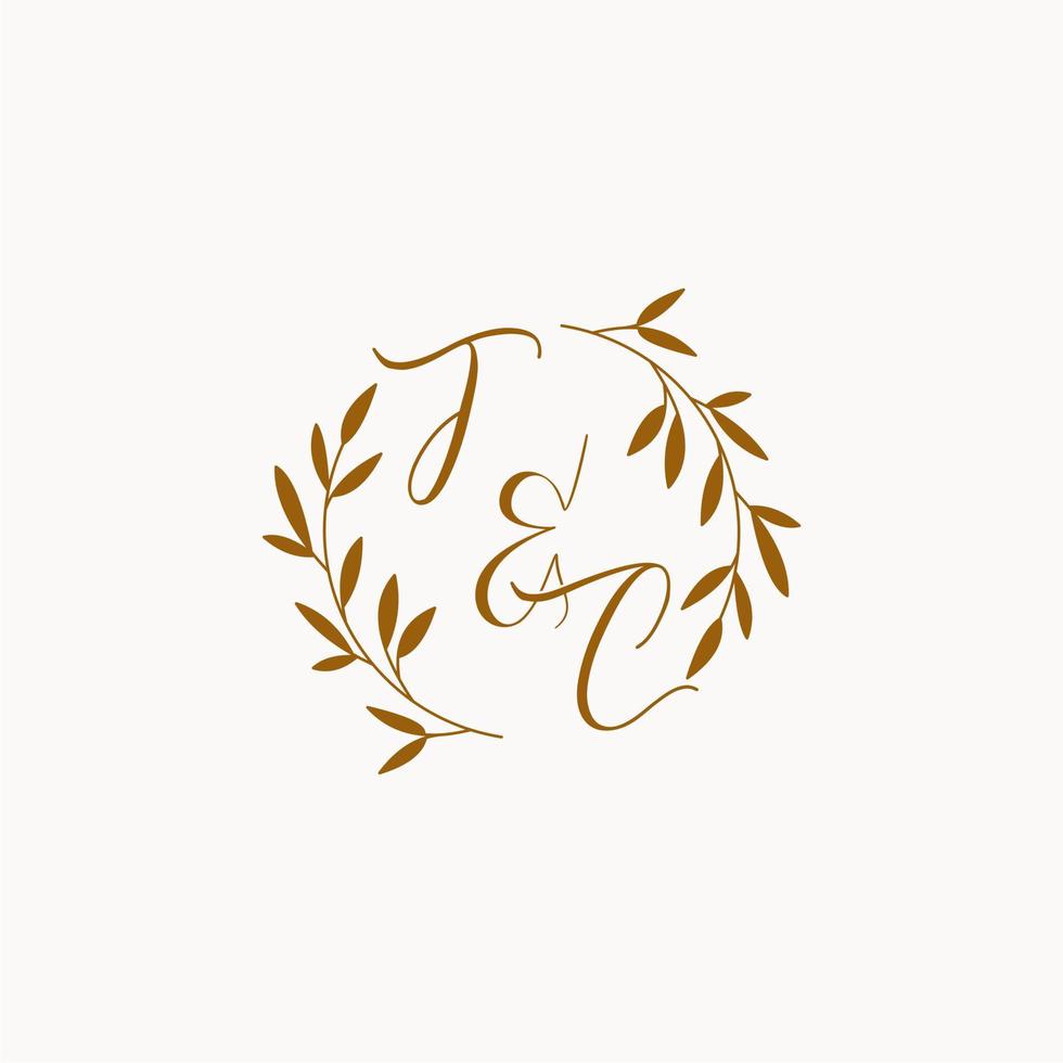 TC initial wedding monogram logo vector