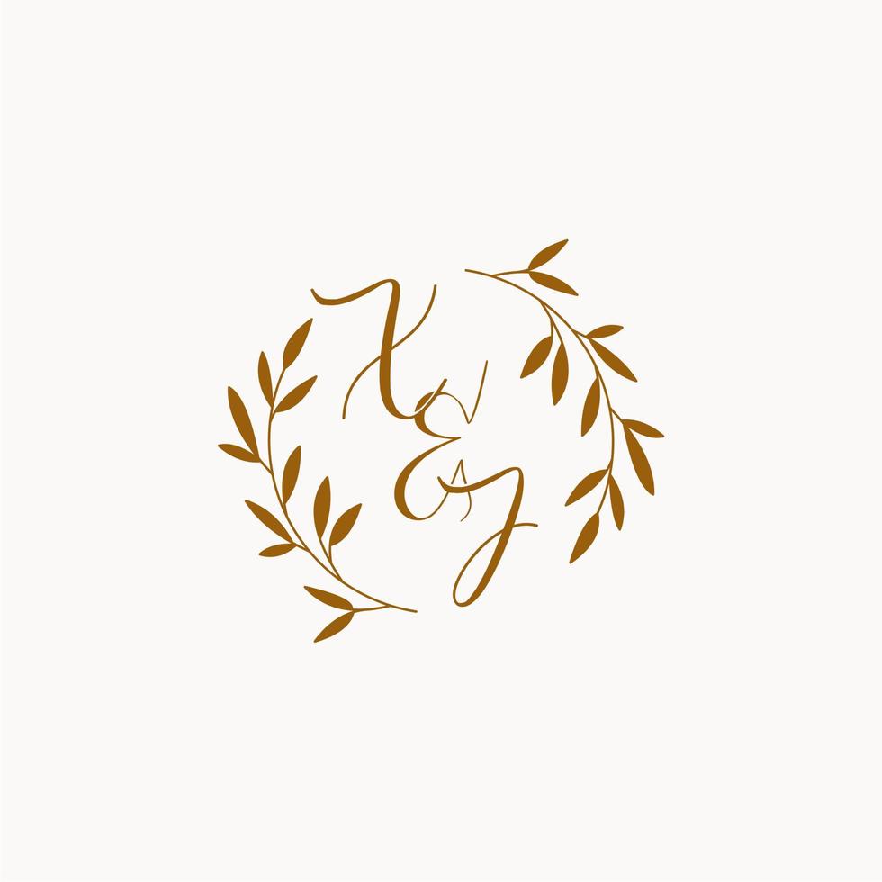 XJ initial wedding monogram logo vector