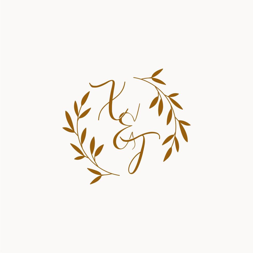 XT initial wedding monogram logo vector