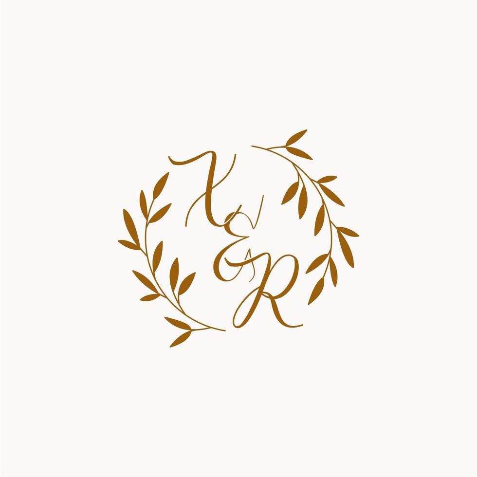 XR initial wedding monogram logo vector