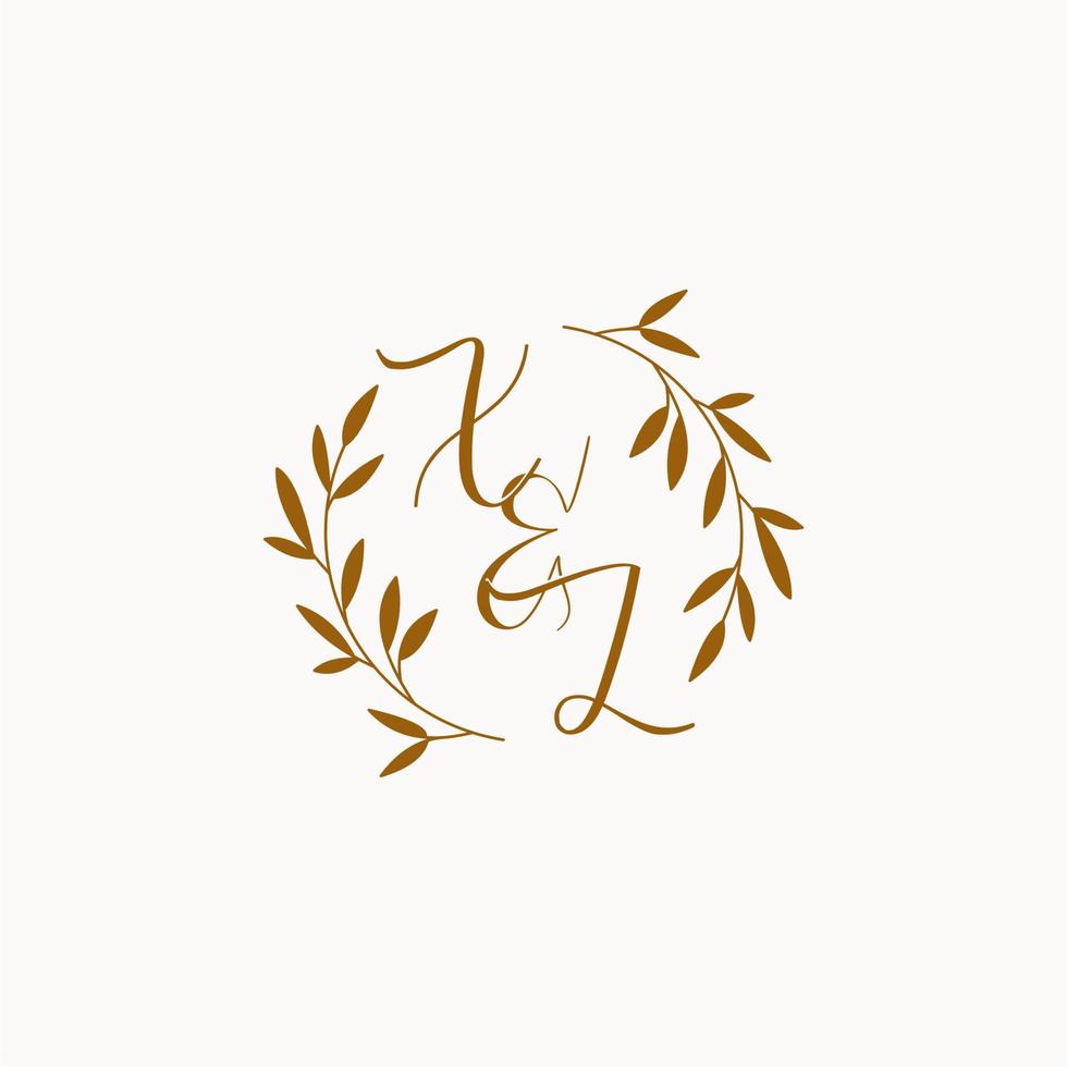 XL initial wedding monogram logo vector