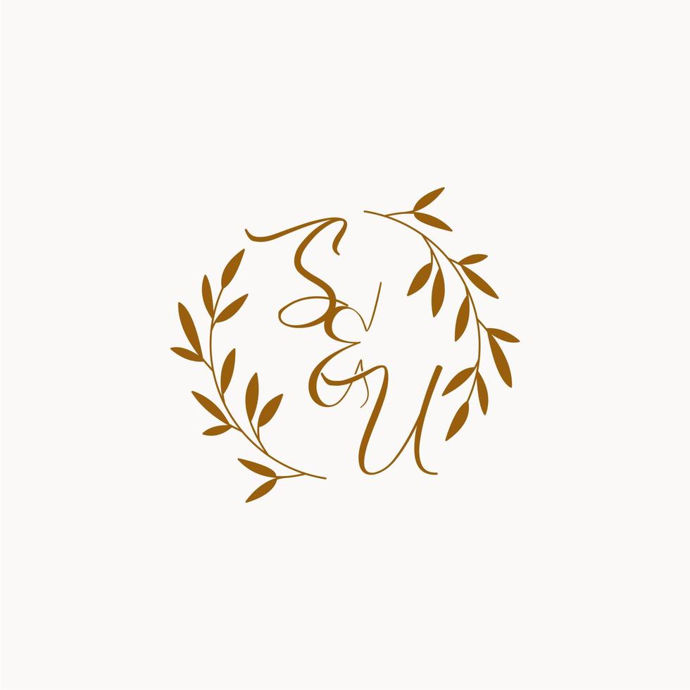 SU initial wedding monogram logo vector
