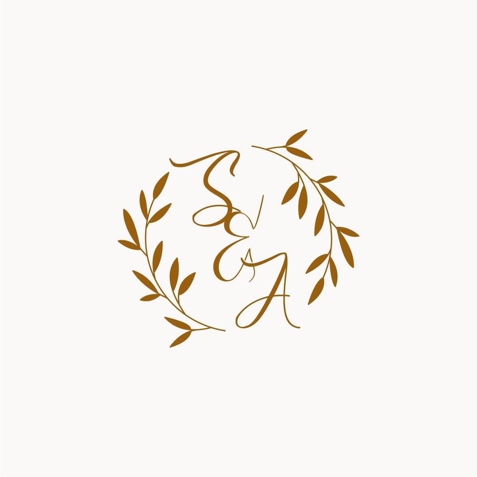 SA initial wedding monogram logo vector