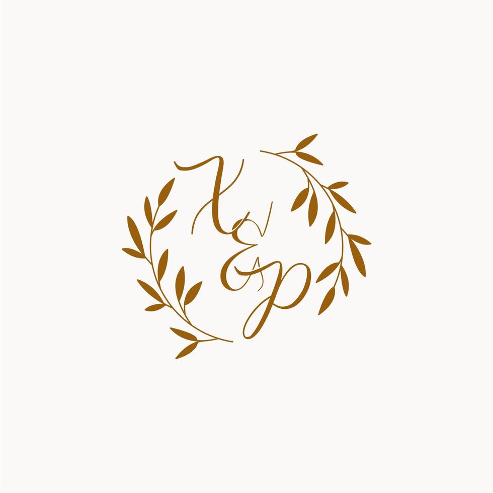 XP initial wedding monogram logo vector